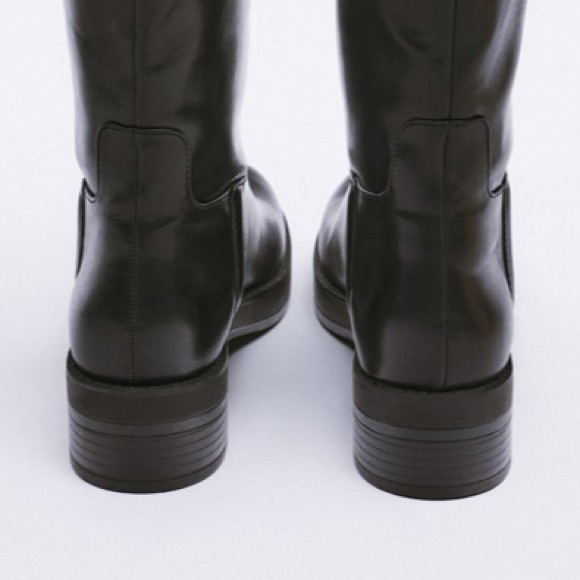 Zara women’s black long riding boots - Picture 3 of 9